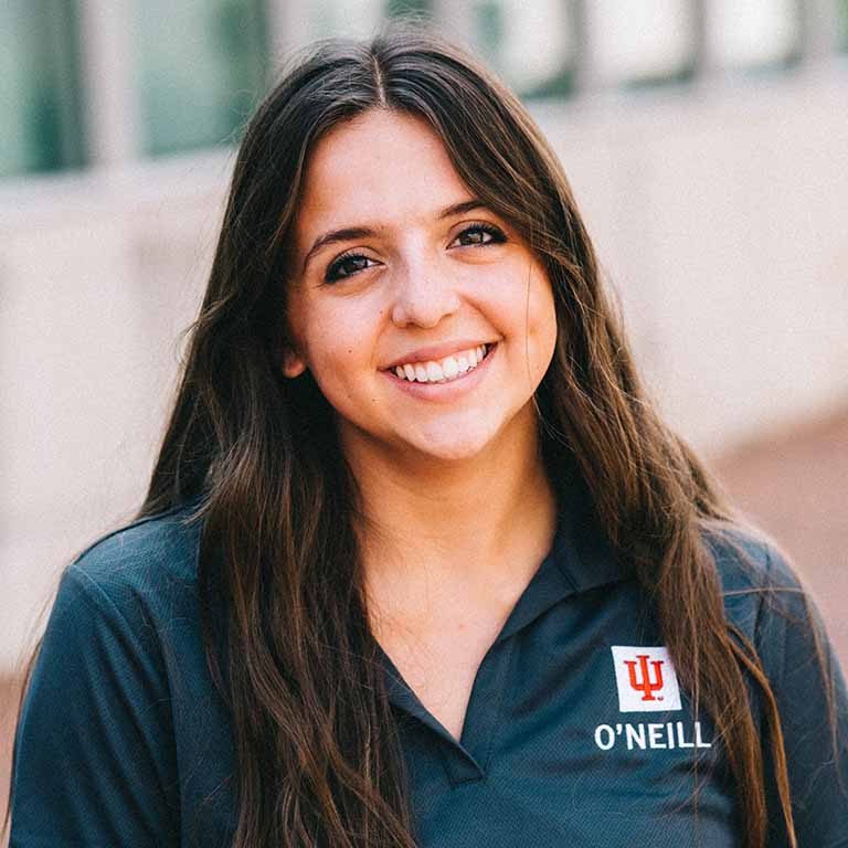Headshot of student in O'Neill shirt